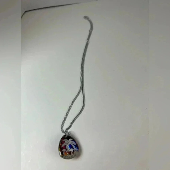 Vintage German Glass Intaglio Pendant Necklace - Picture 1 of 6